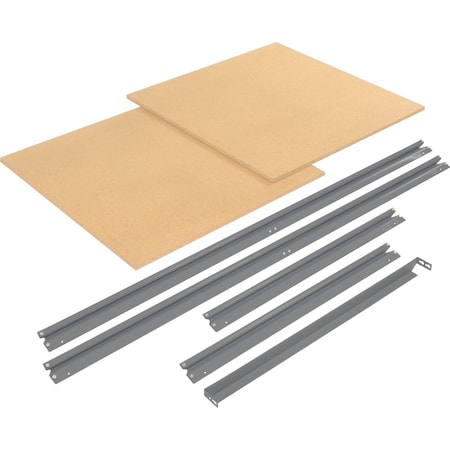 Global Industrial Additional Level For 72W x 48D High Capacity Rack Wood Deck, Gray 581078GY